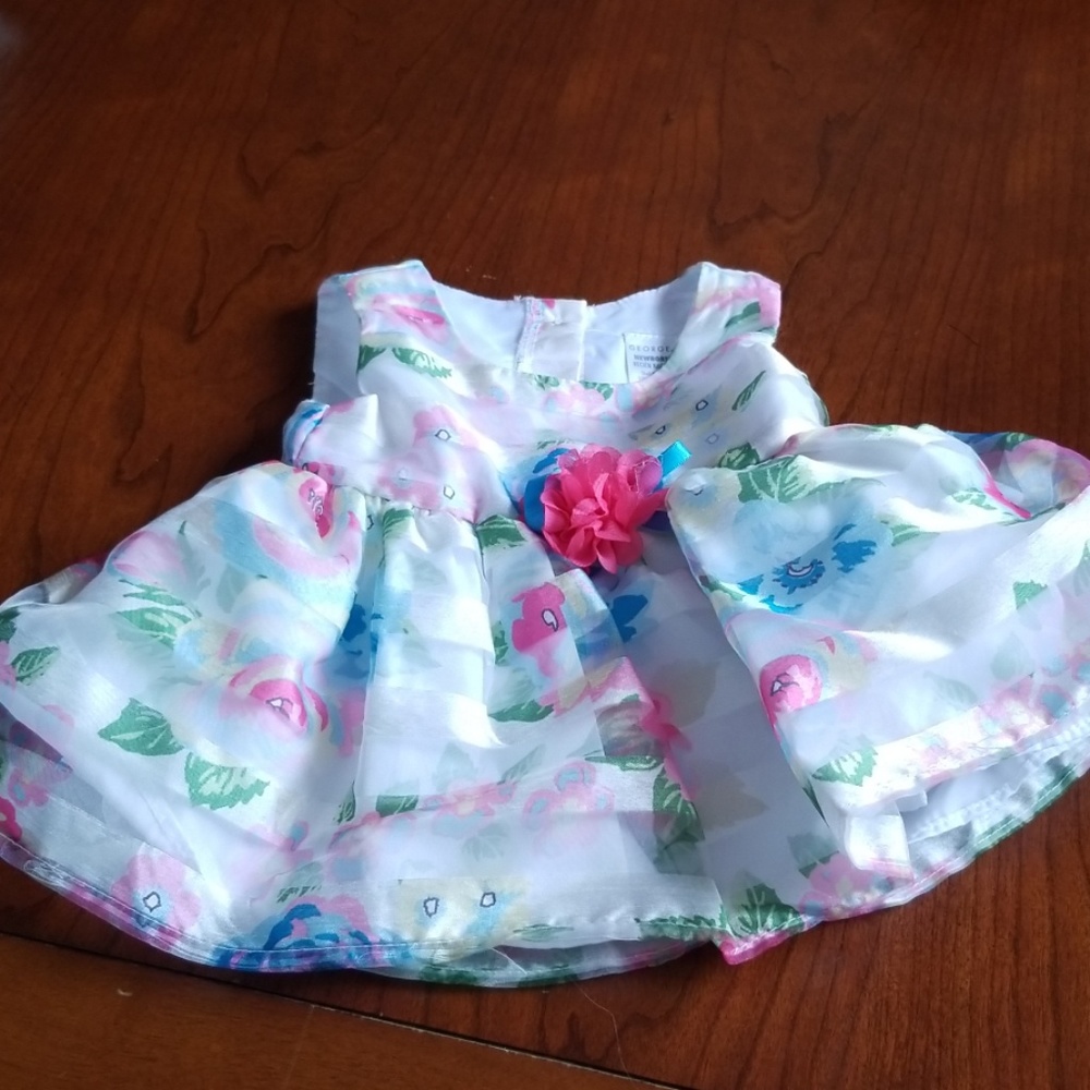 Spring baby dress with white bloomers